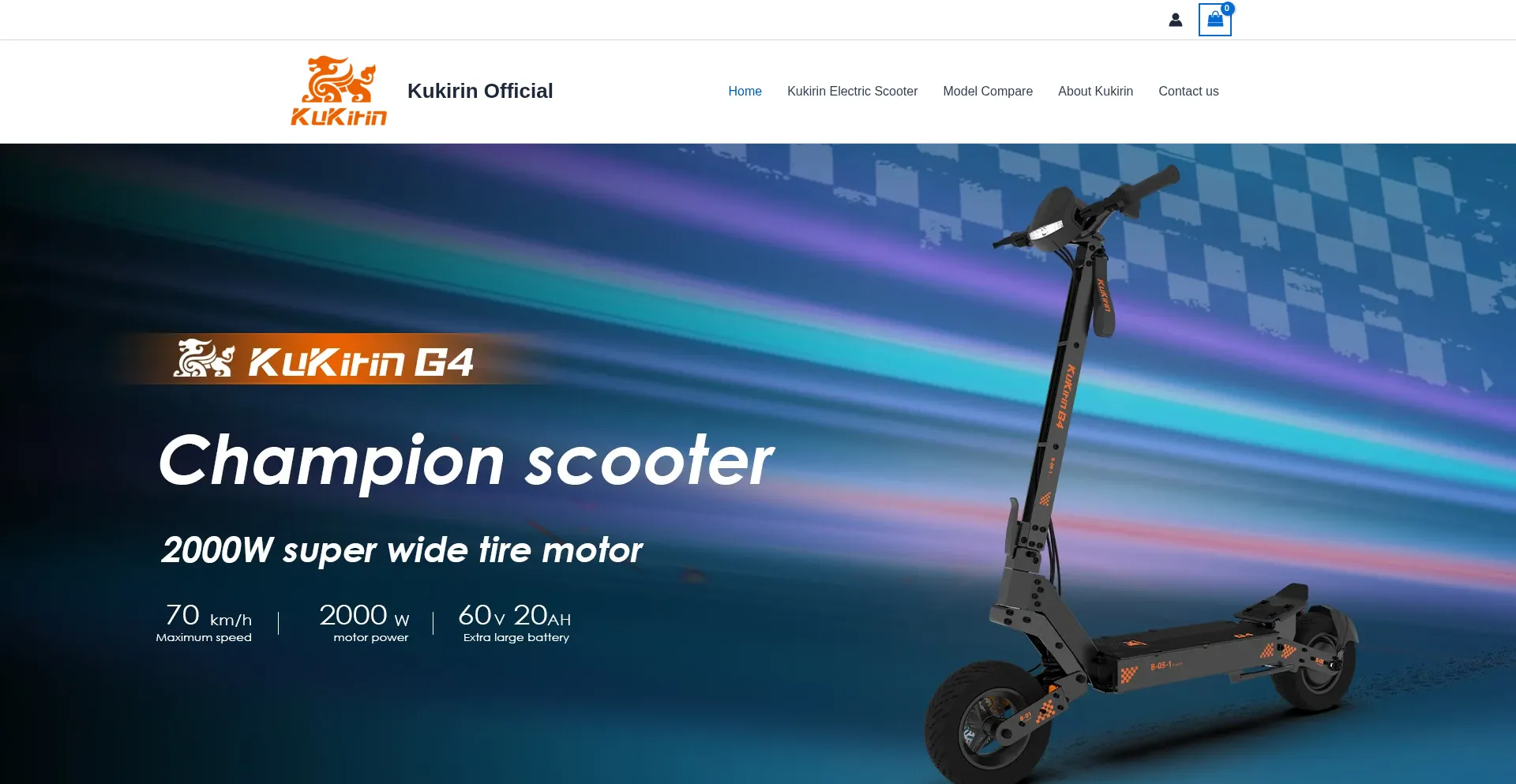 Website screenshot of Kukirin.eu