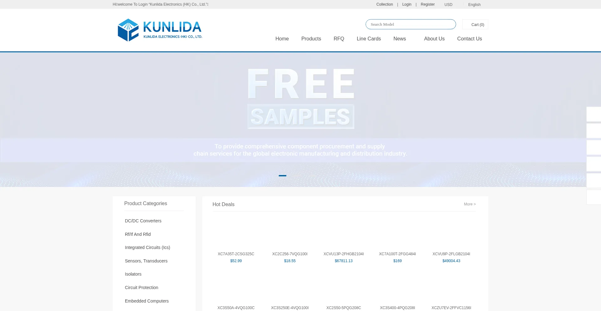 Website screenshot of Kunlida.com