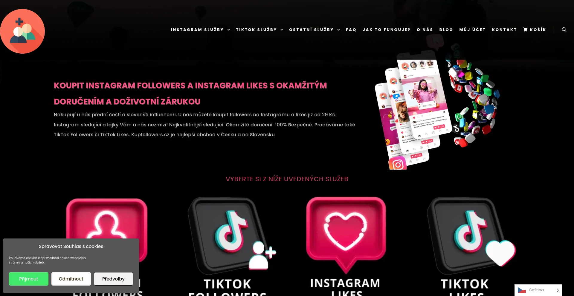 Kupfollowers.cz Screenshot