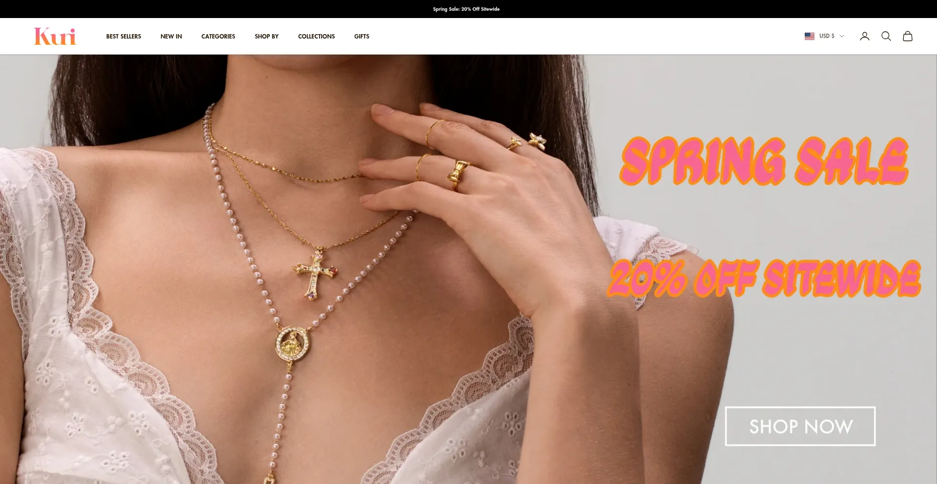 Website screenshot of Kurijewelry.com
