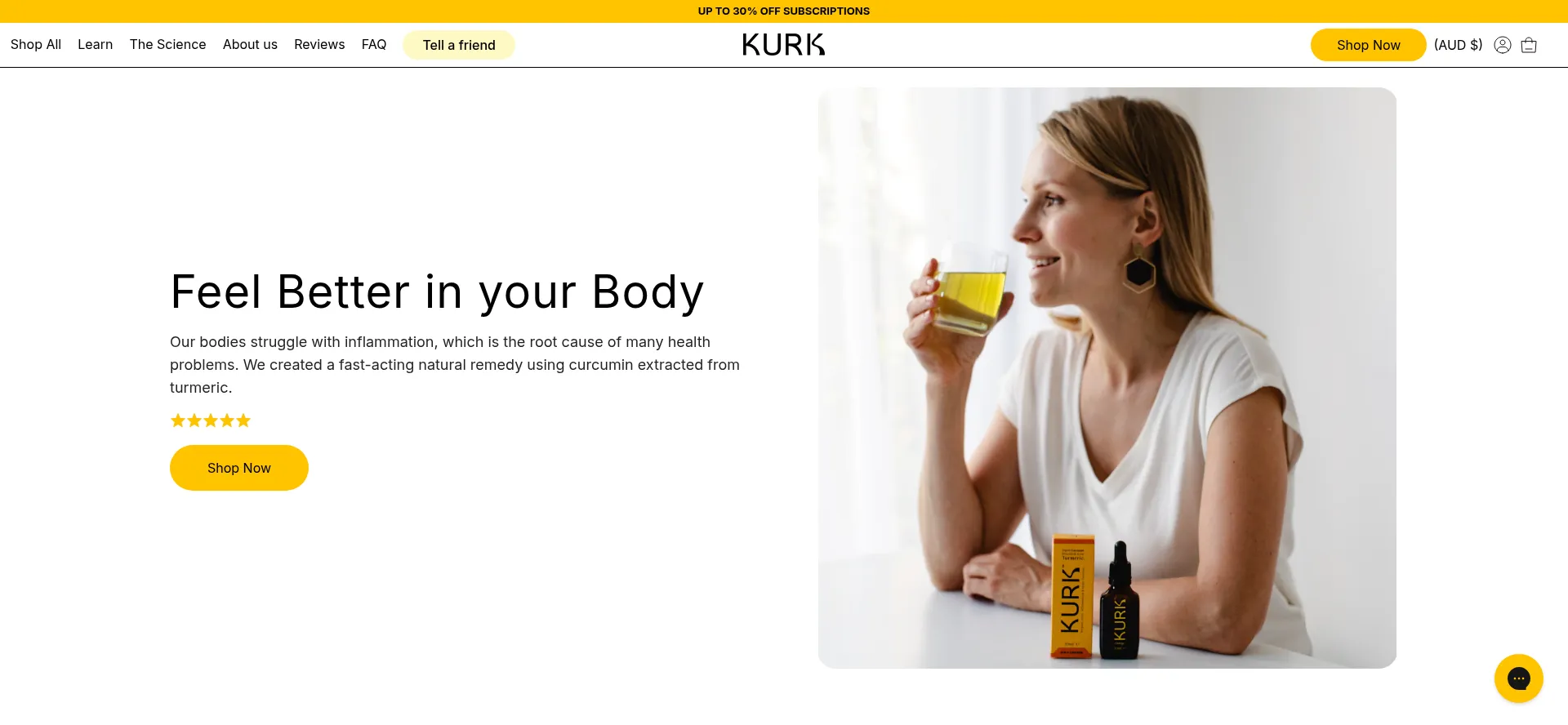 Website screenshot of Kurk.au