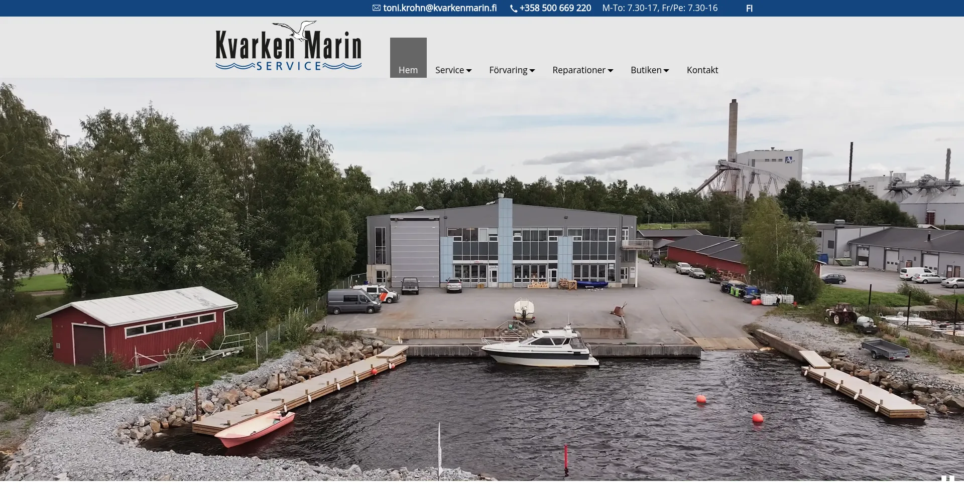 Website screenshot of Kvarkenmarin.fi