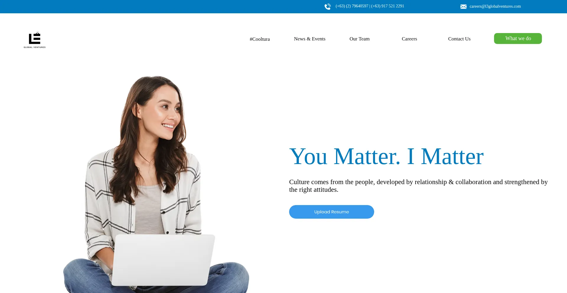 Website screenshot of L3globalventures.com