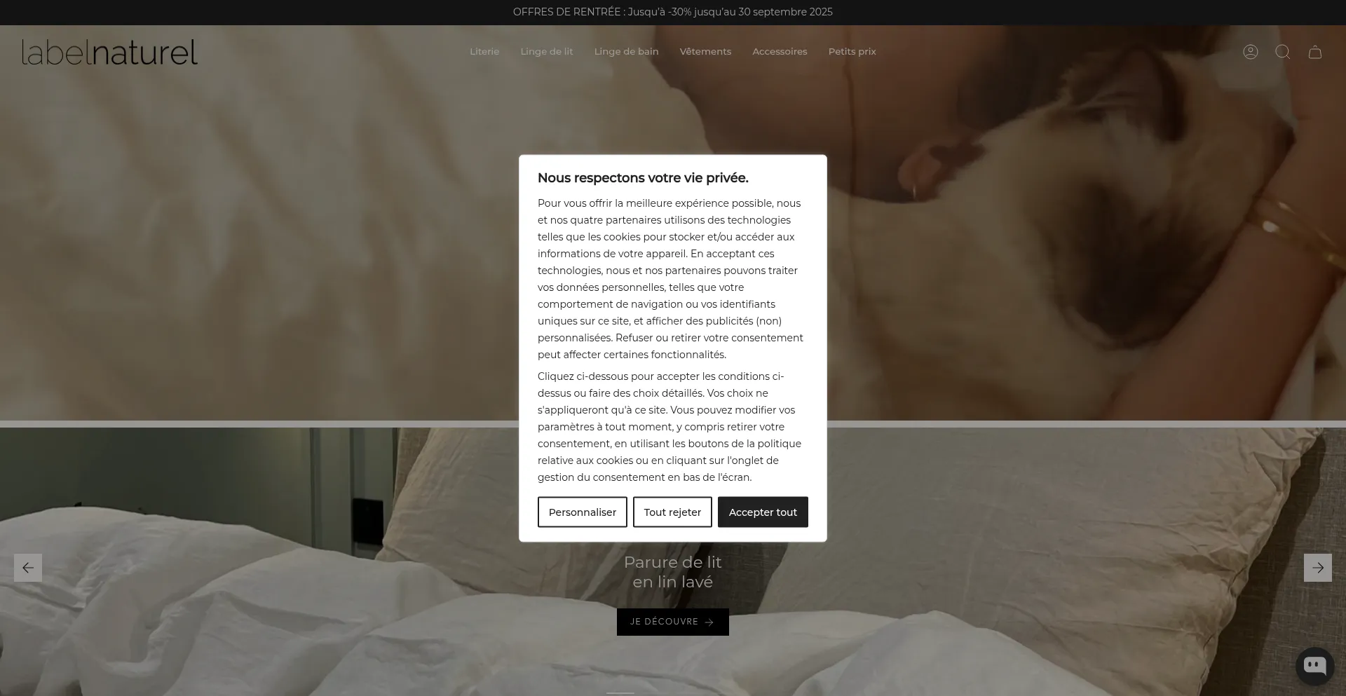 Website screenshot of Label-naturel.com