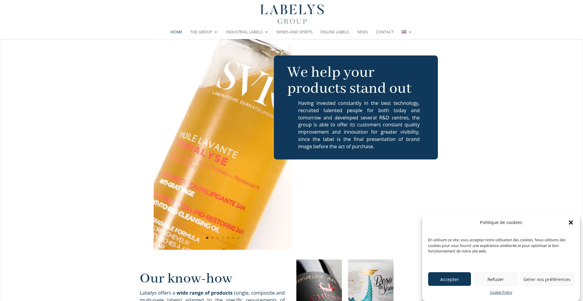 Website screenshot of Labelys.fr