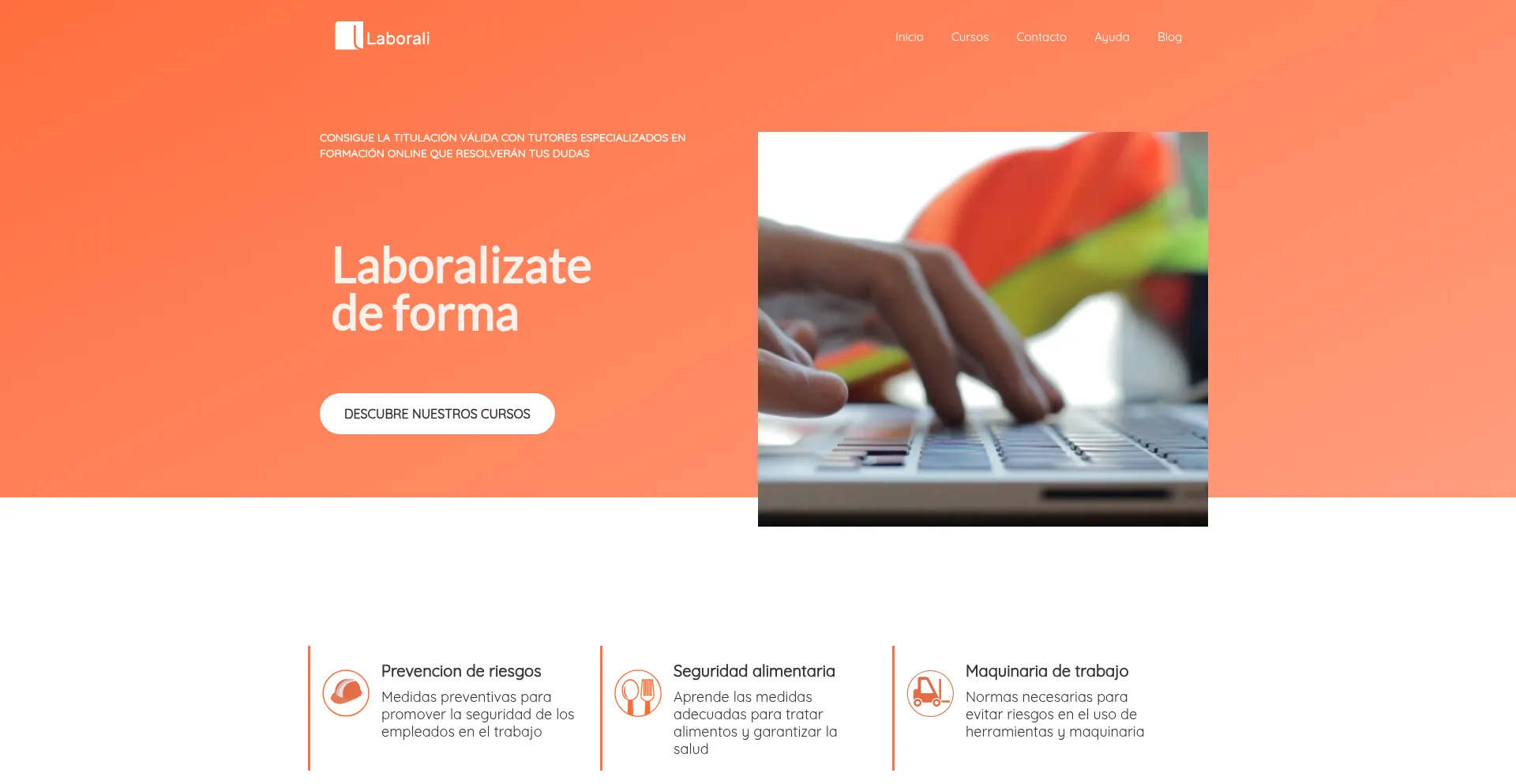 Website screenshot of Laborali.es