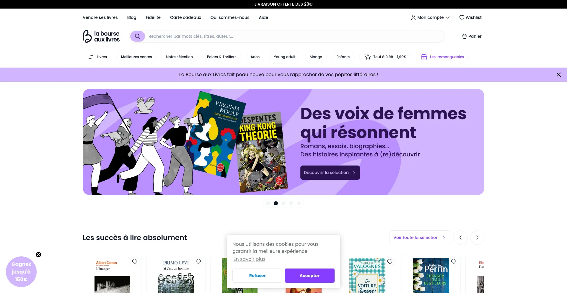 Website screenshot of Labourseauxlivres.fr