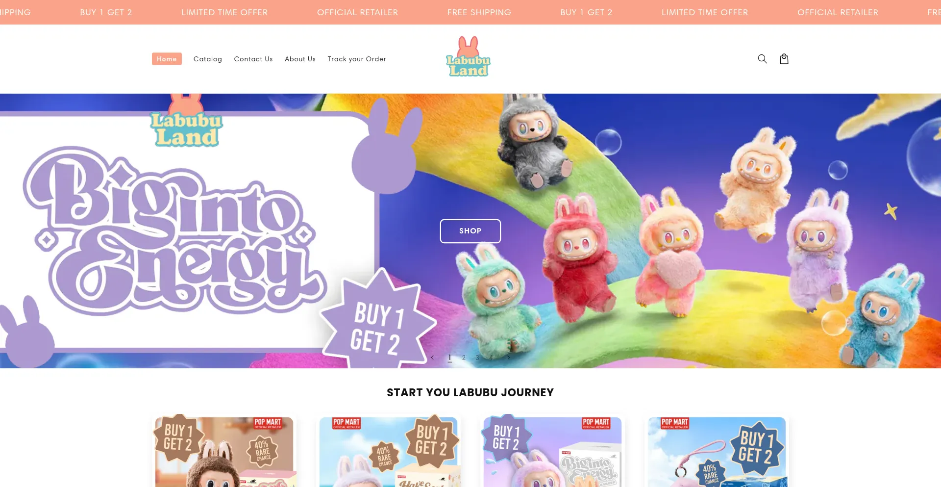 Website screenshot of Labubu-land.com