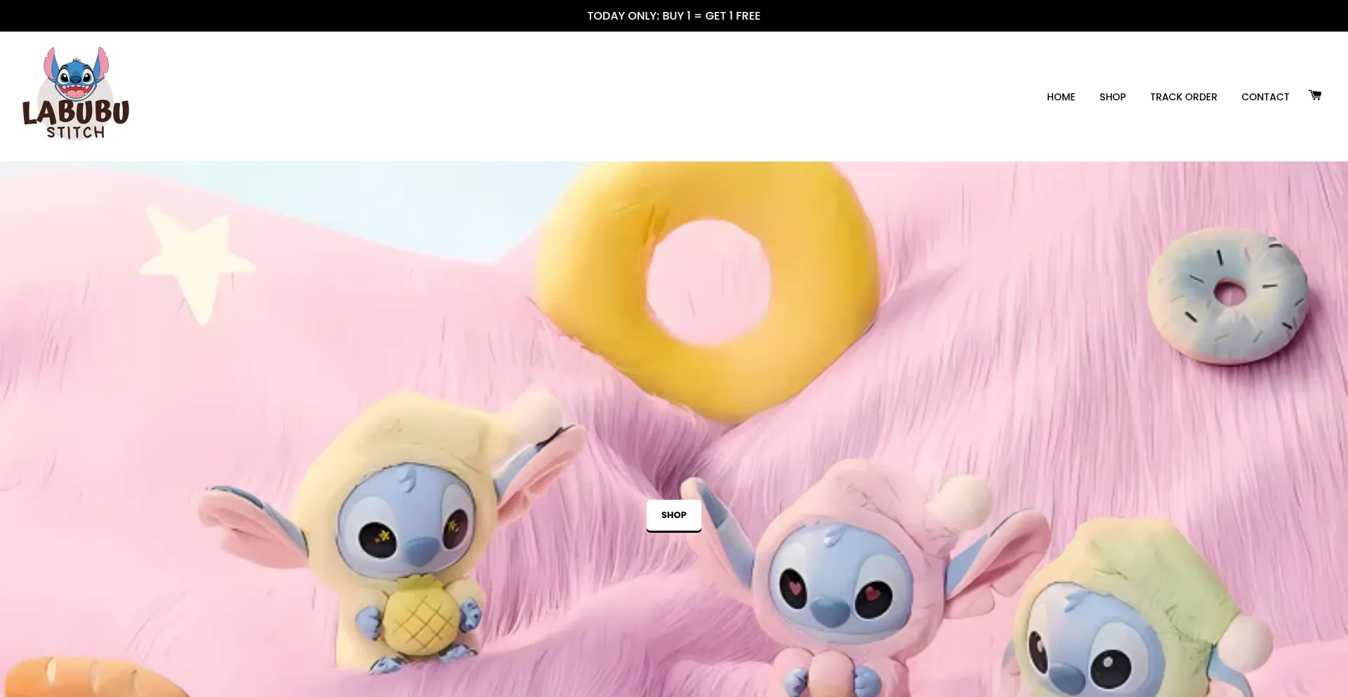 Website screenshot of Labubu-stitch.com