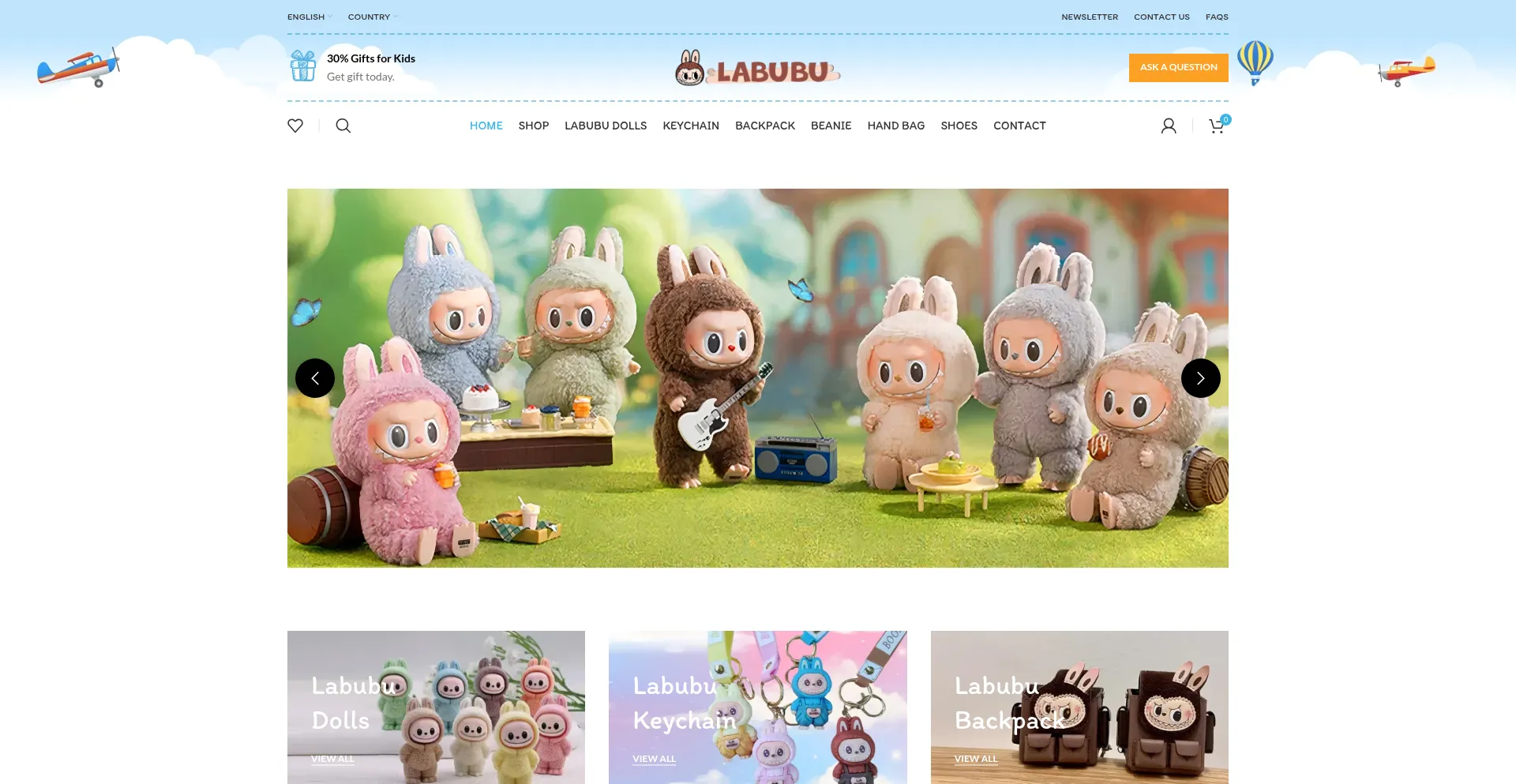 Website screenshot of Labubuaustralia.au