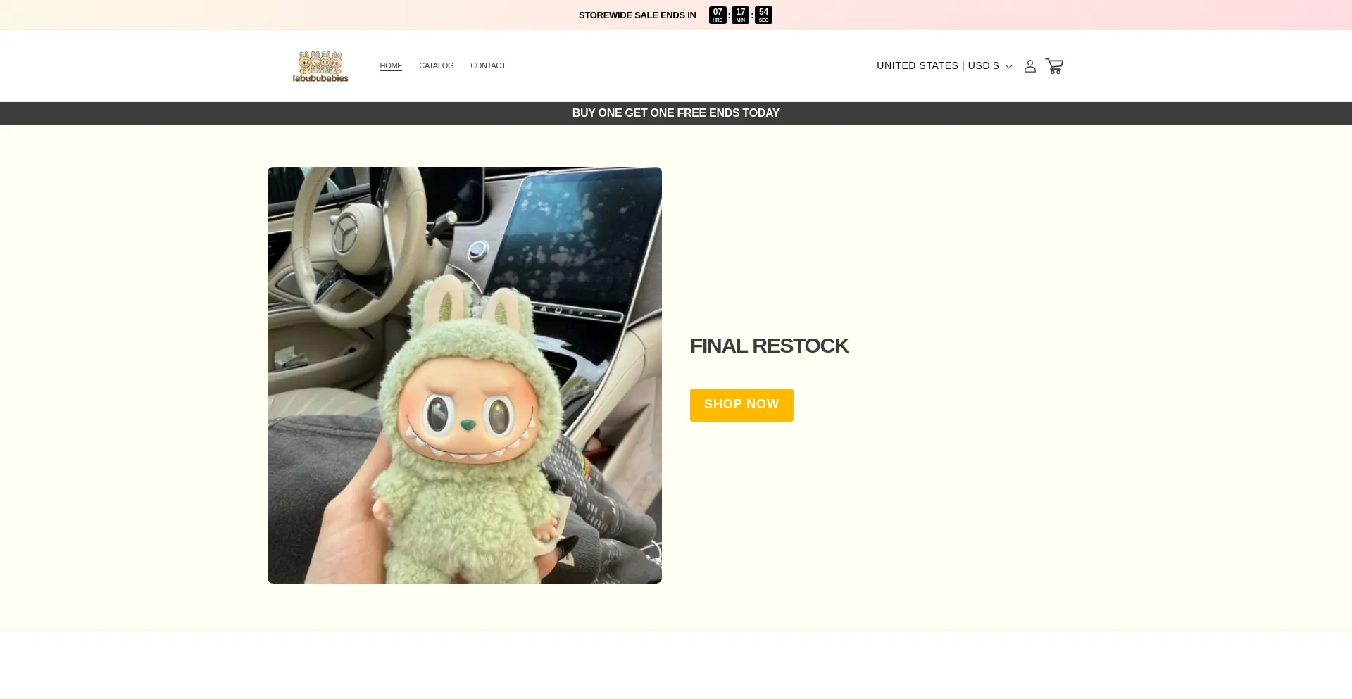 Website screenshot of Labububabie.com