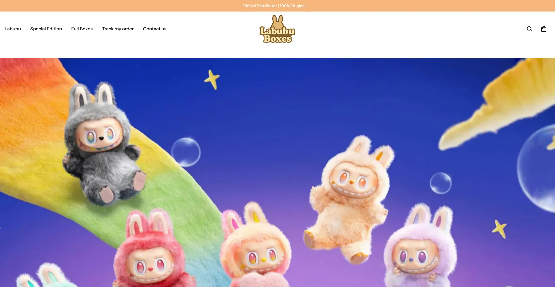 Website screenshot of Labububoxes.com