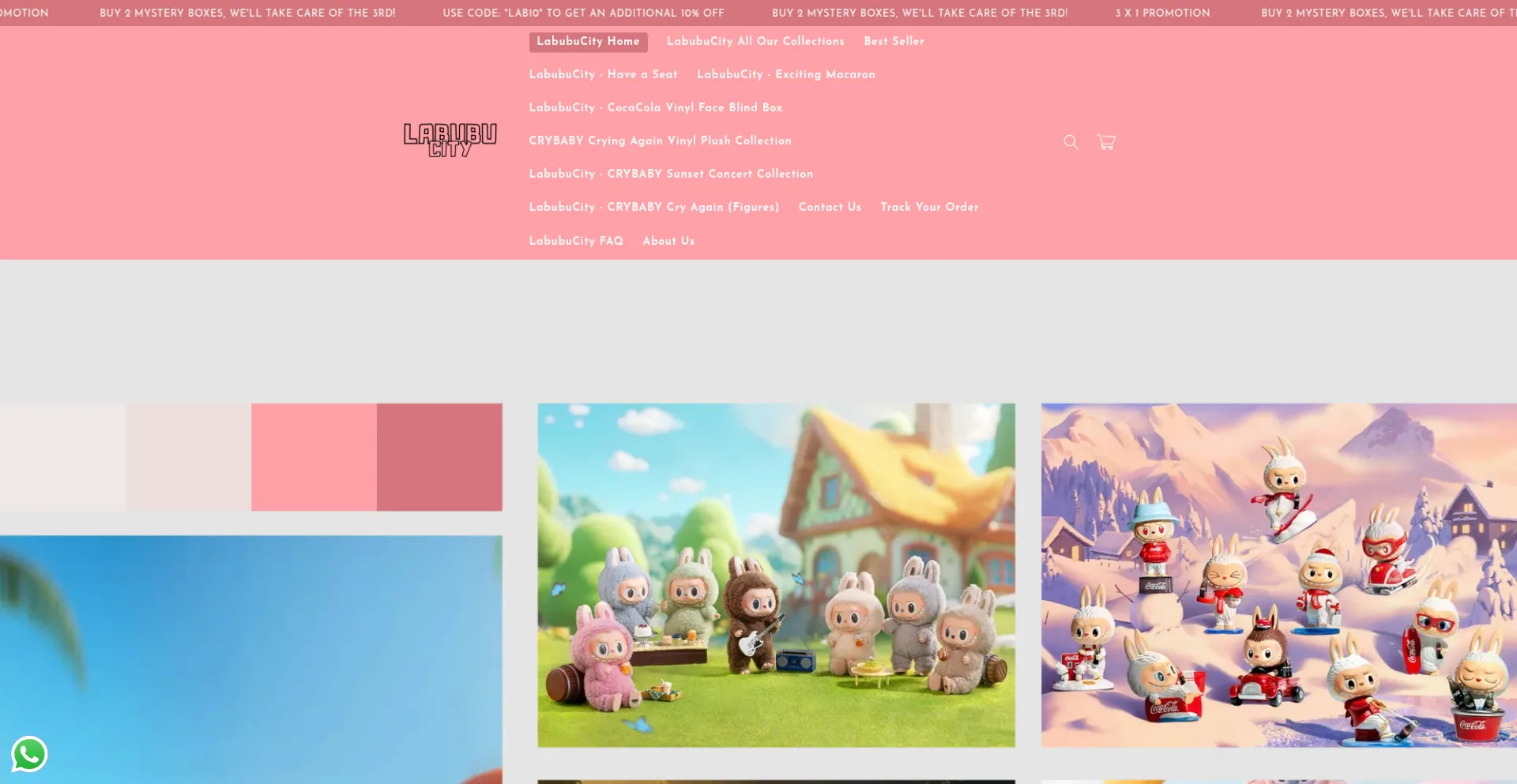 Website screenshot of Labubucity.eu
