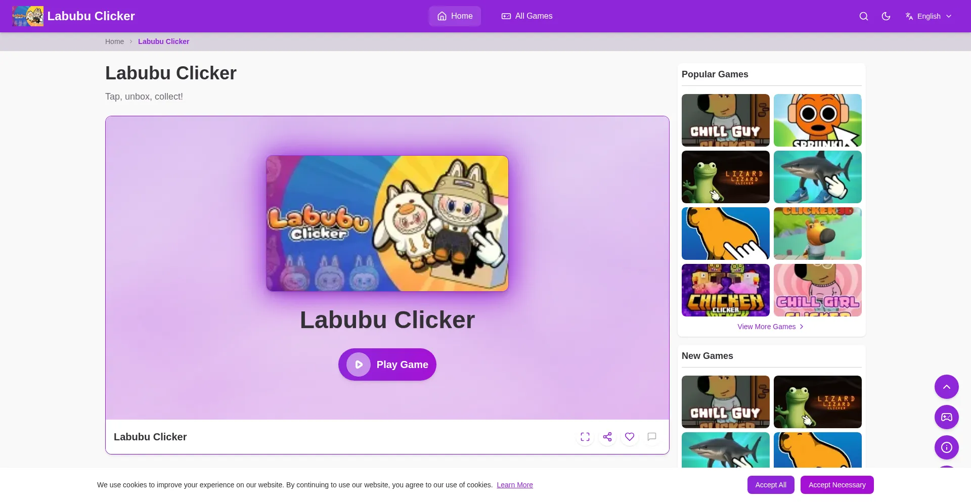 Labubuclicker.com Screenshot