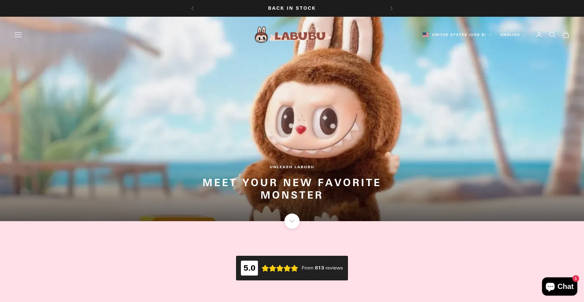 Website screenshot of Labubumania.store