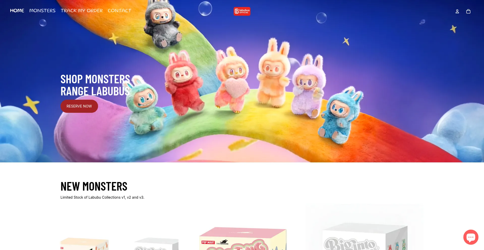 Website screenshot of Labubuofficial.us
