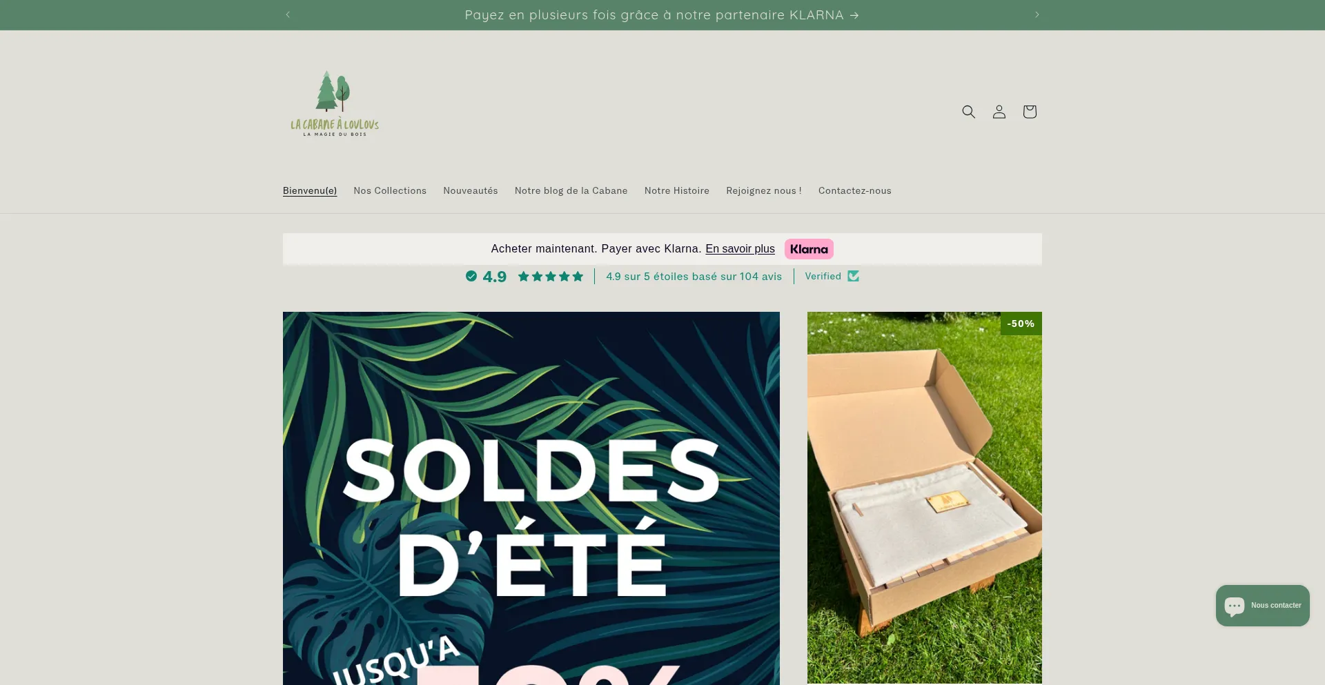 Website screenshot of Lacabanealoulous.fr