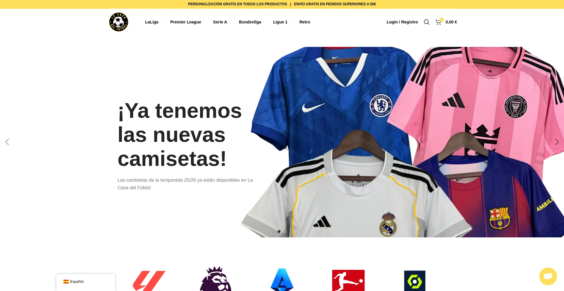 Lacasadelfutboltienda.com Screenshot
