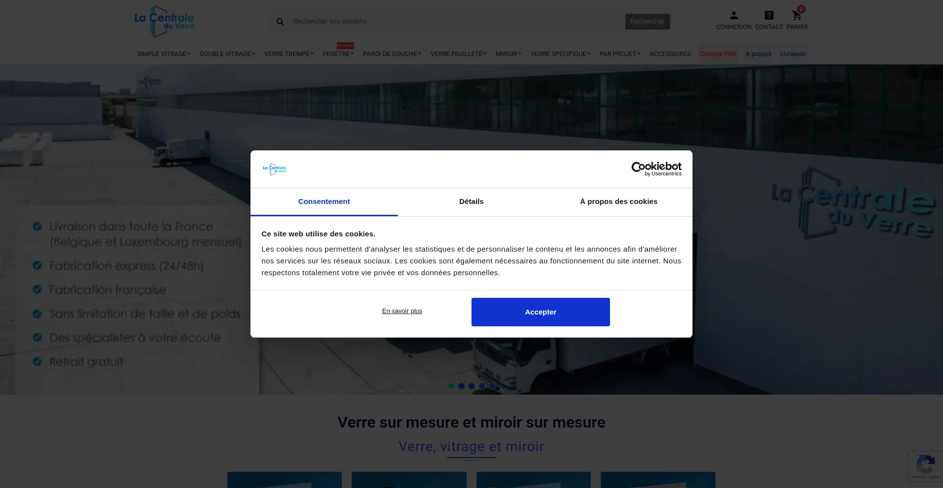 Lacentraleduverre.com Screenshot