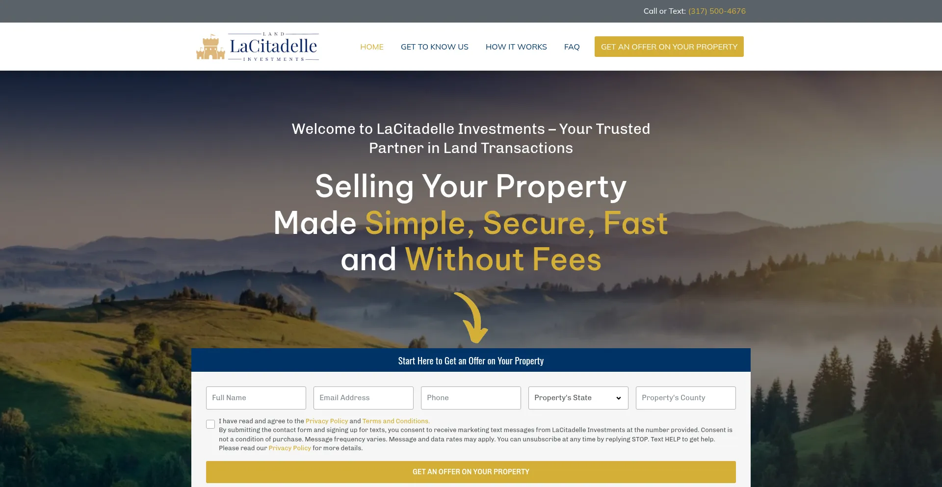 Website screenshot of Lacitadelleinvestments.com