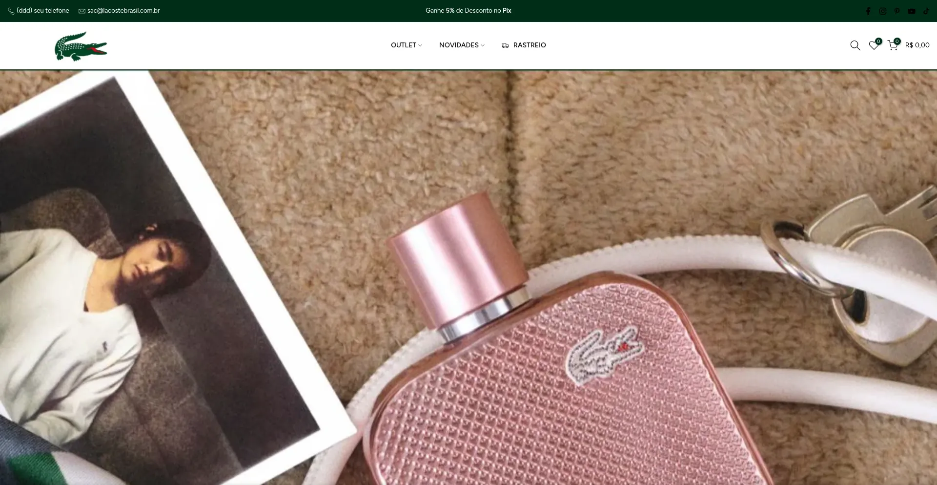 Website screenshot of Lacoste.outletpremiumbr.site