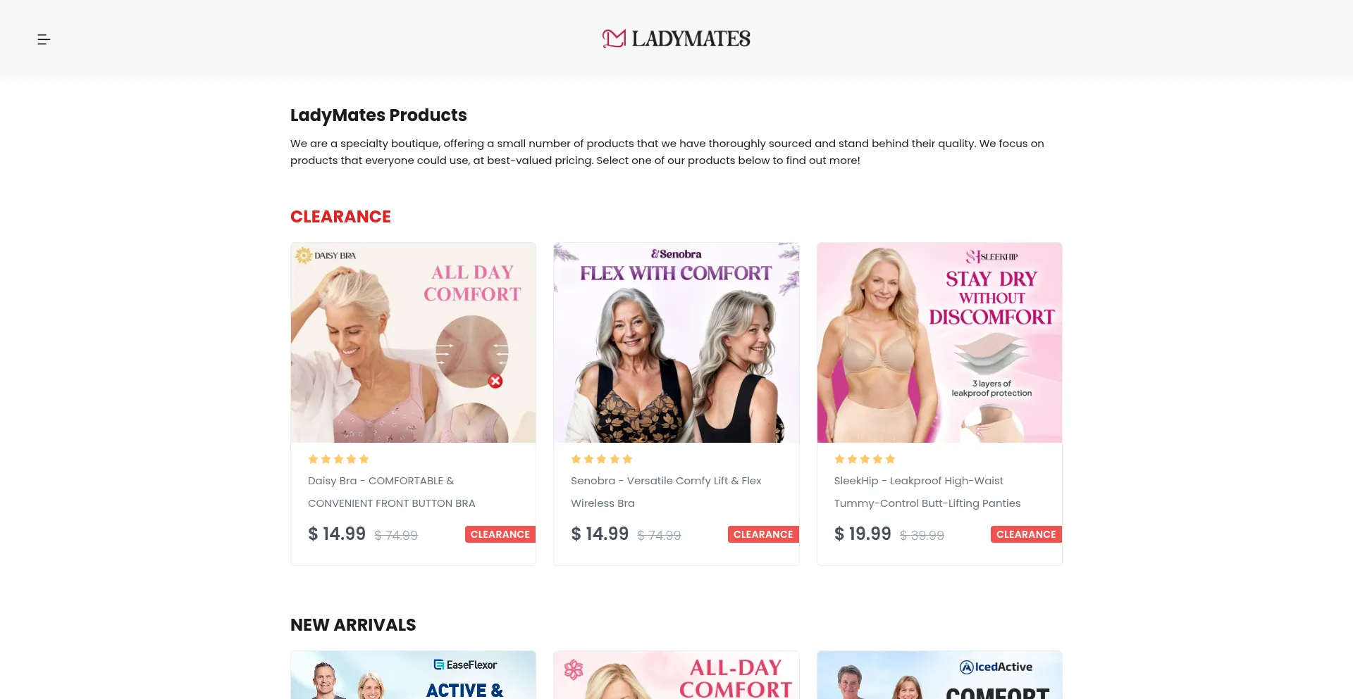 Website screenshot of Ladymates.com