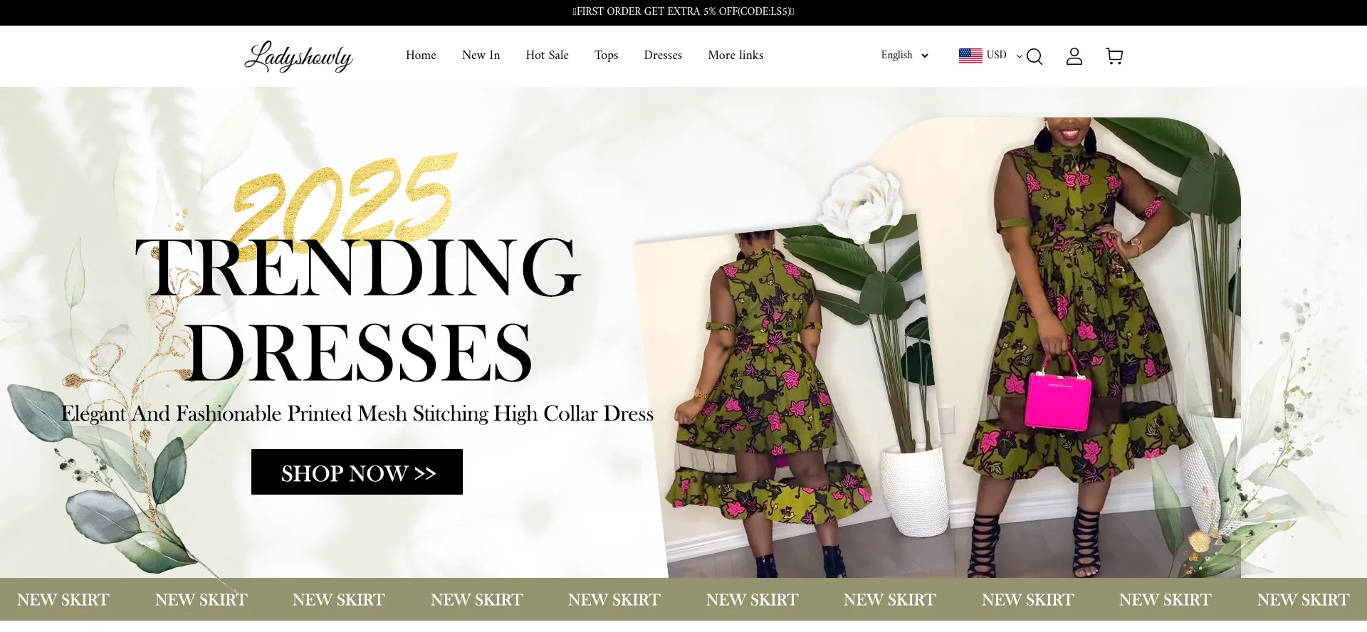 Website screenshot of Ladyshowly.com