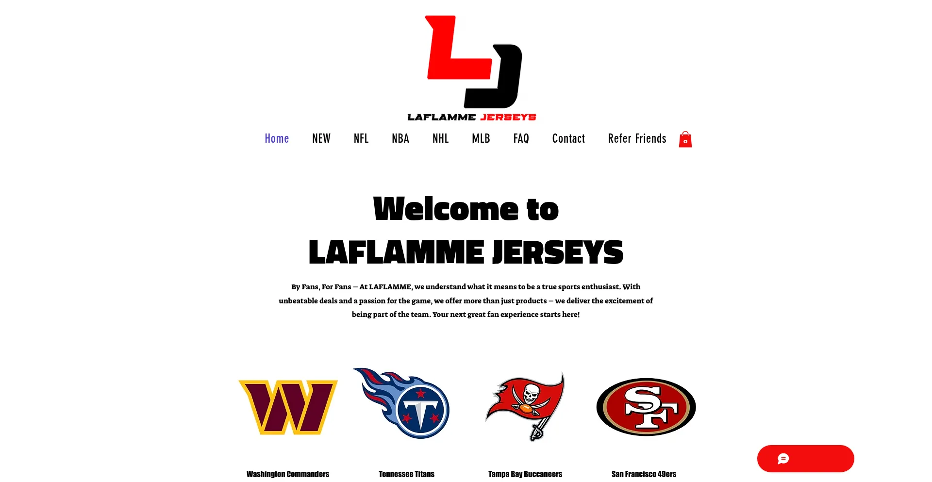 Website screenshot of Laflammejerseys.com