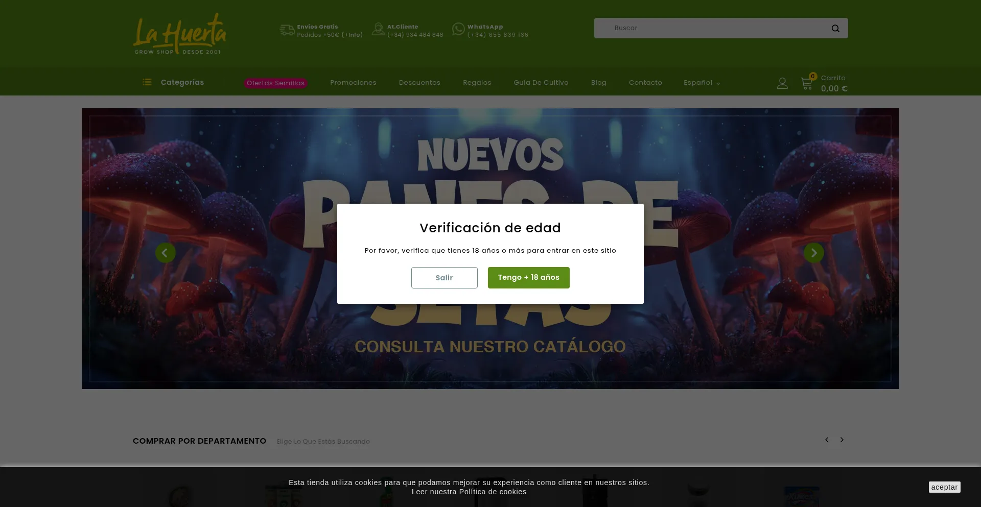 Lahuertagrowshop.com Screenshot