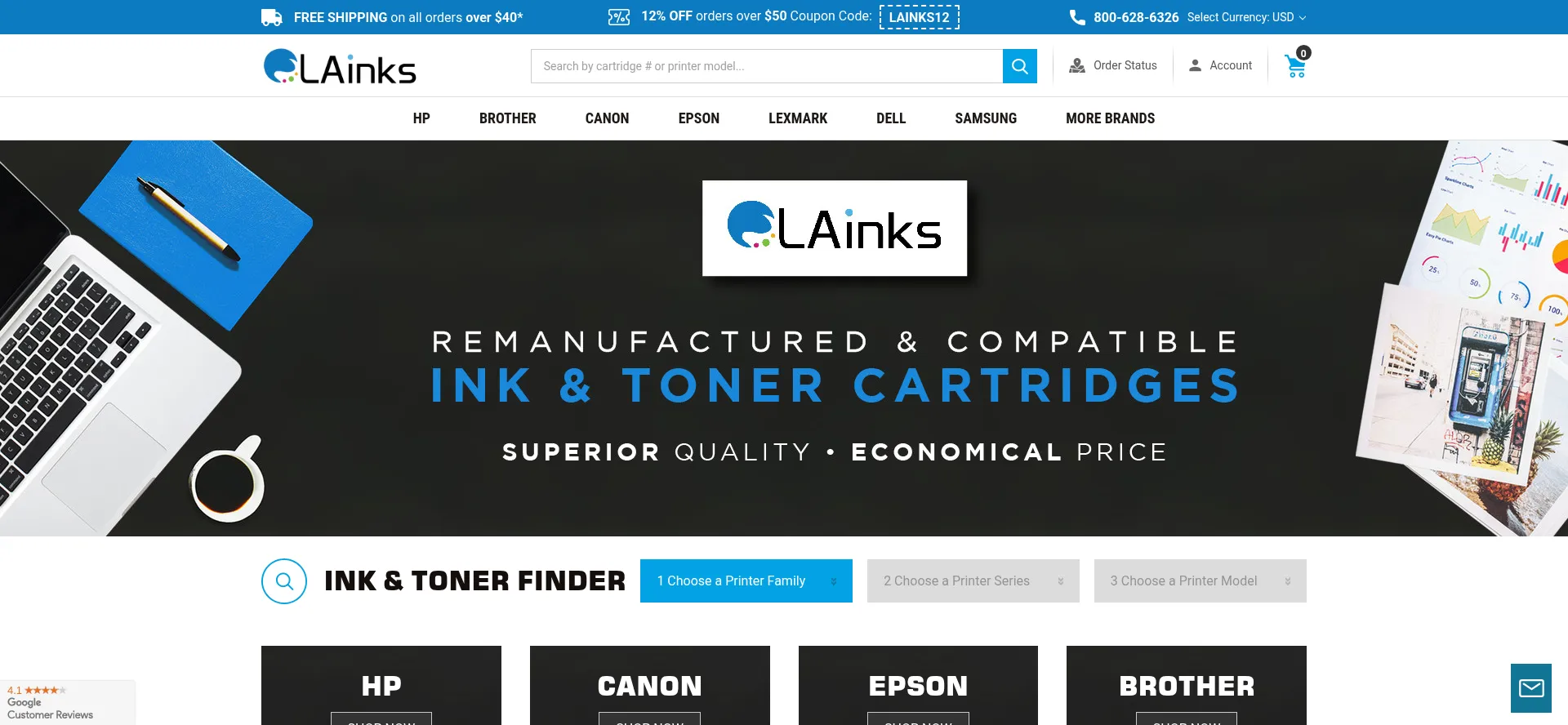 Website screenshot of Lainks.com