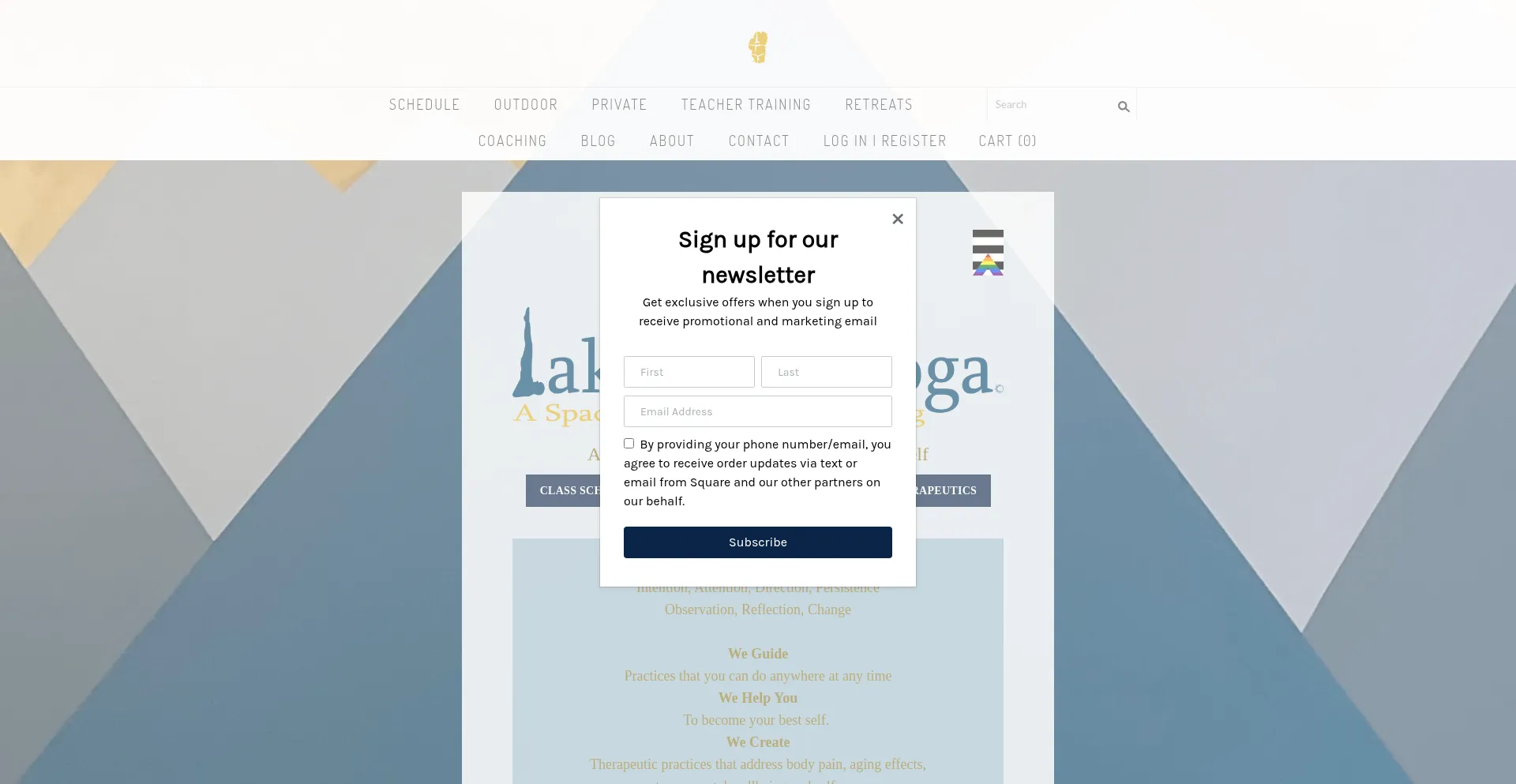 Website screenshot of Laketahoeyoga.com