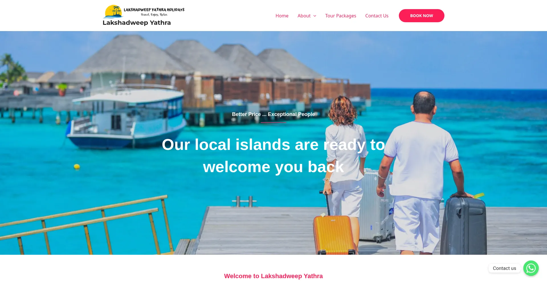 Website screenshot of Lakshadweepyathra.com