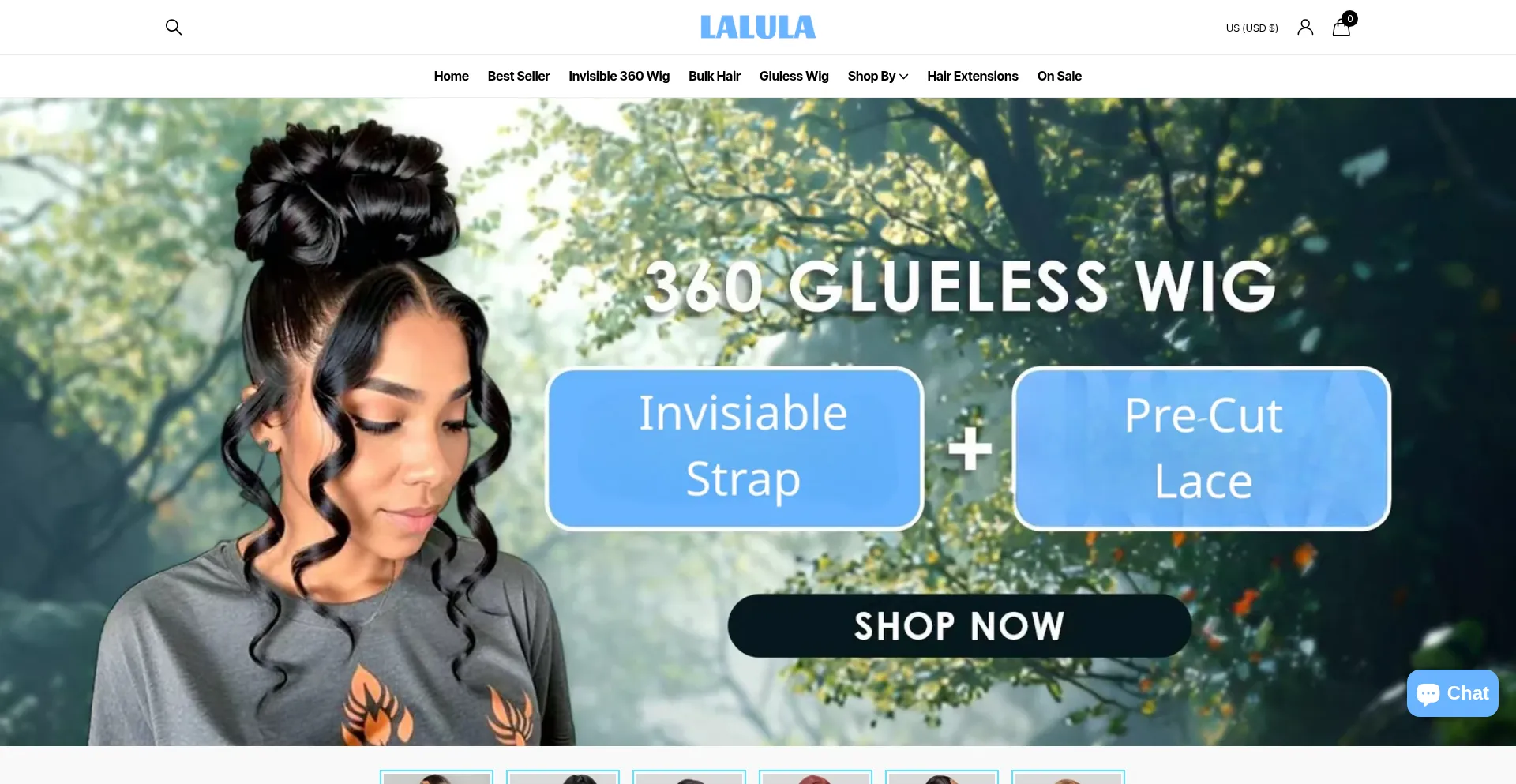 Lalulahair.com Screenshot