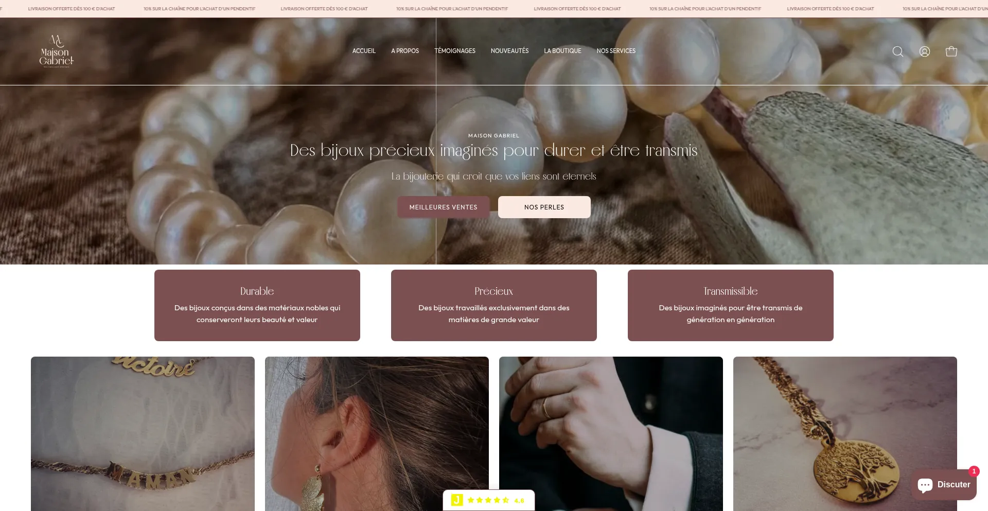 Website screenshot of Lamaisongabriel.com