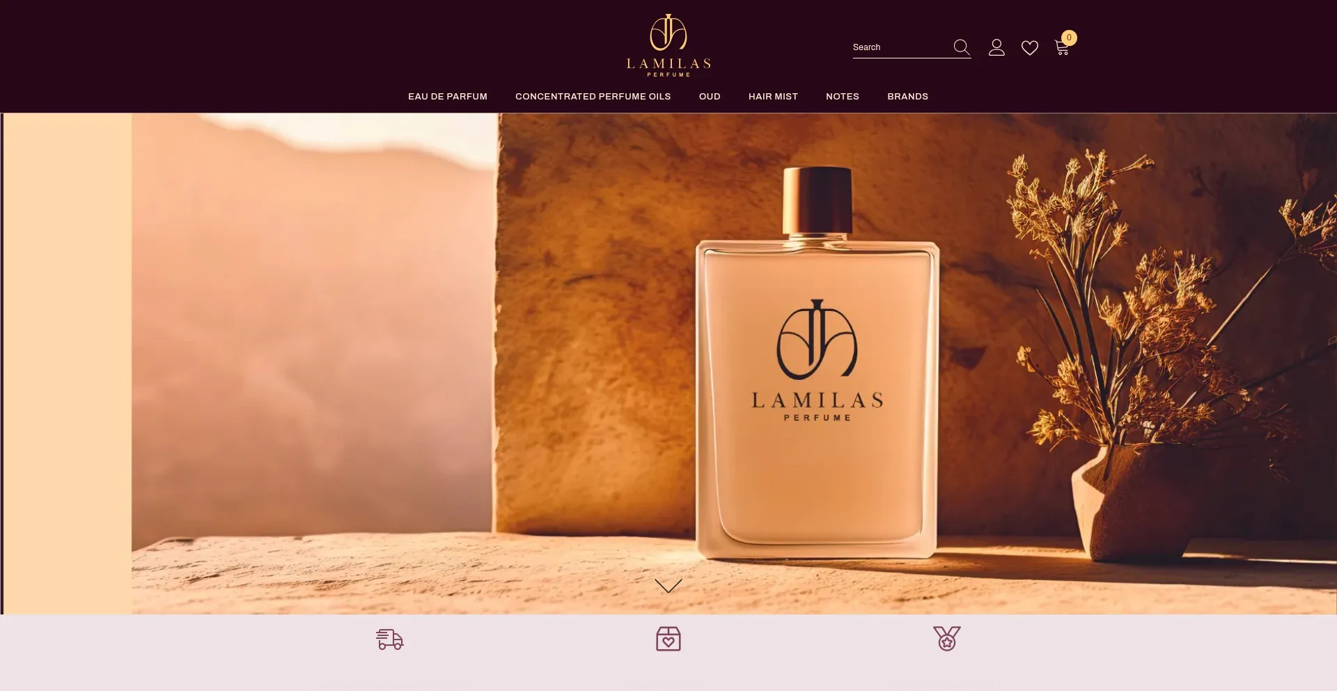 Website screenshot of Lamilas.com.au