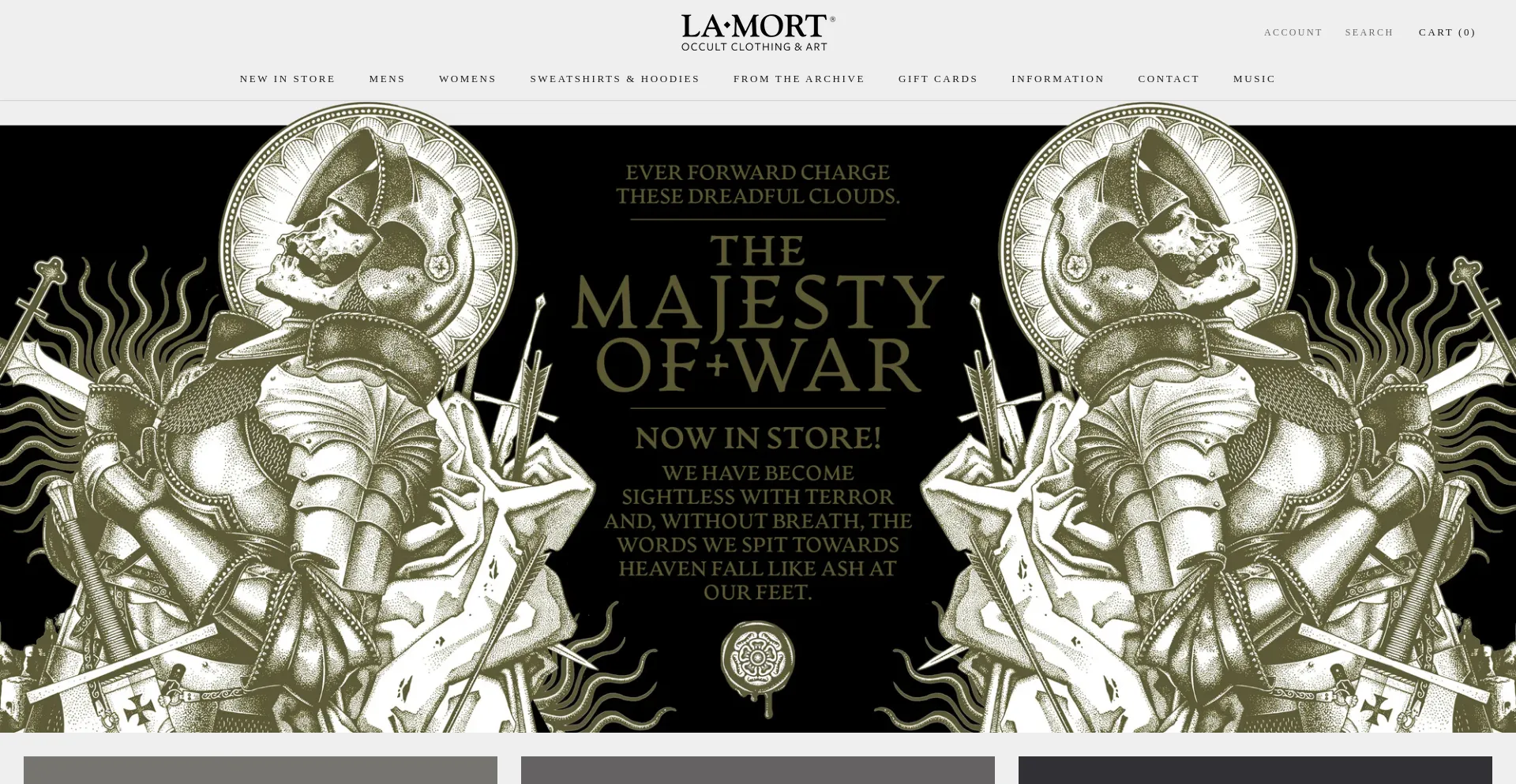 Website screenshot of Lamortclothing.com