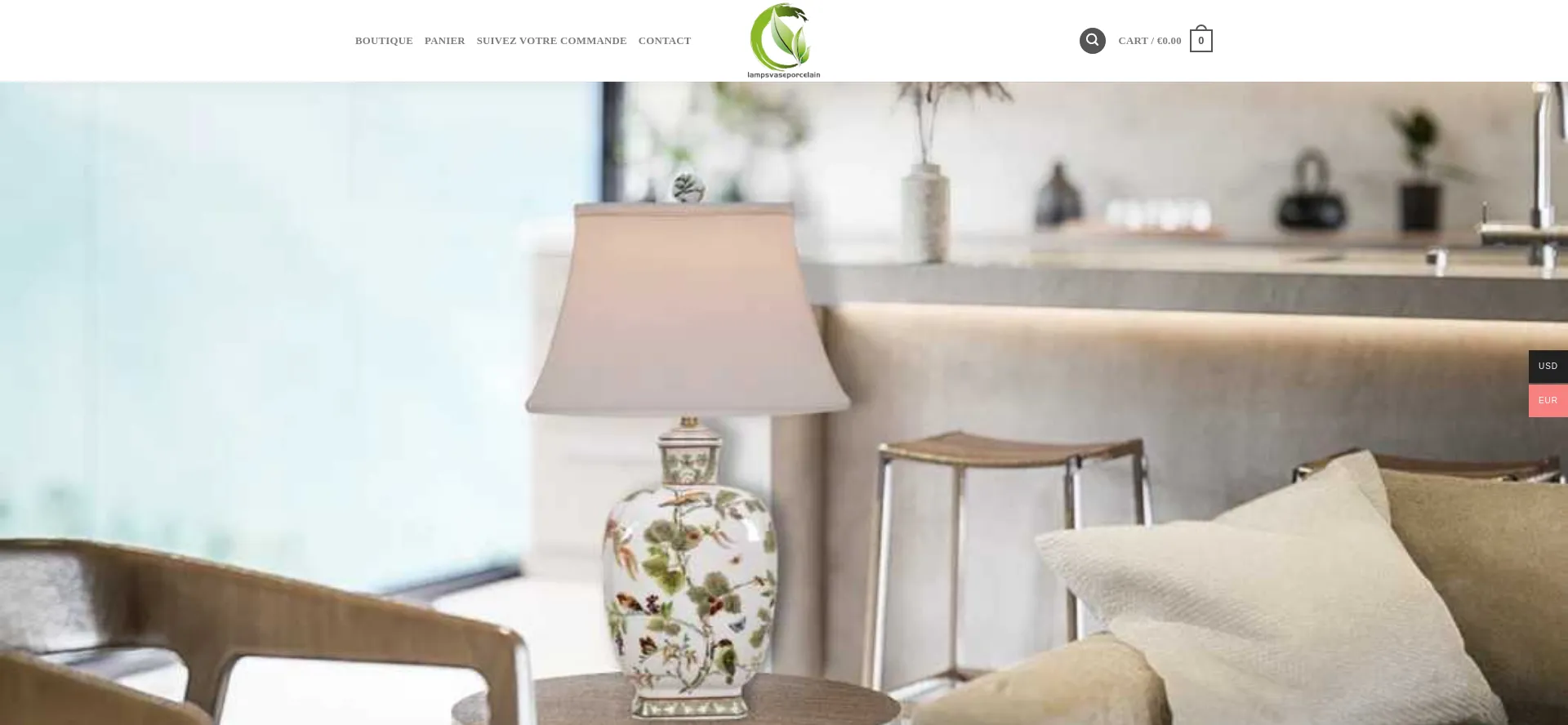 Website screenshot of Lampsvaseporcelain.fr