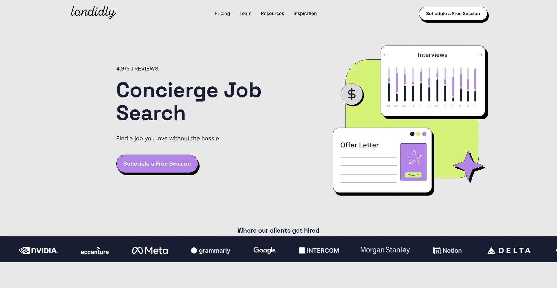 Website screenshot of Landidly.com