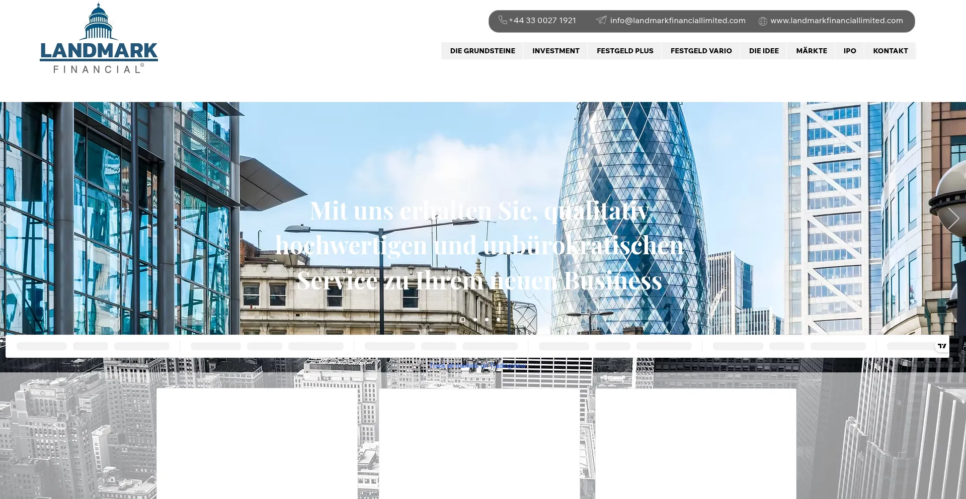 Website screenshot of Landmarkfinanciallimited.com