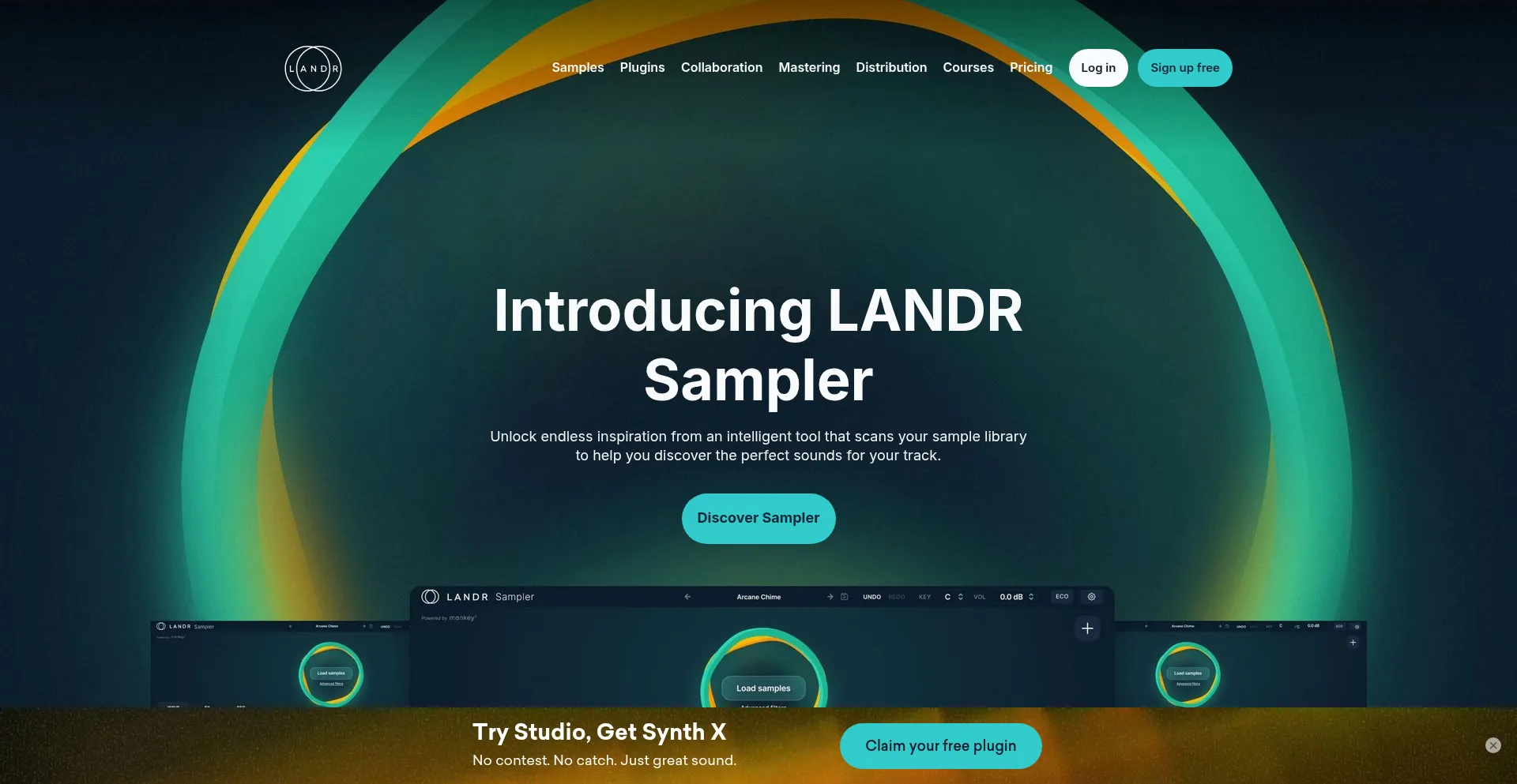 Website screenshot of Landr.com
