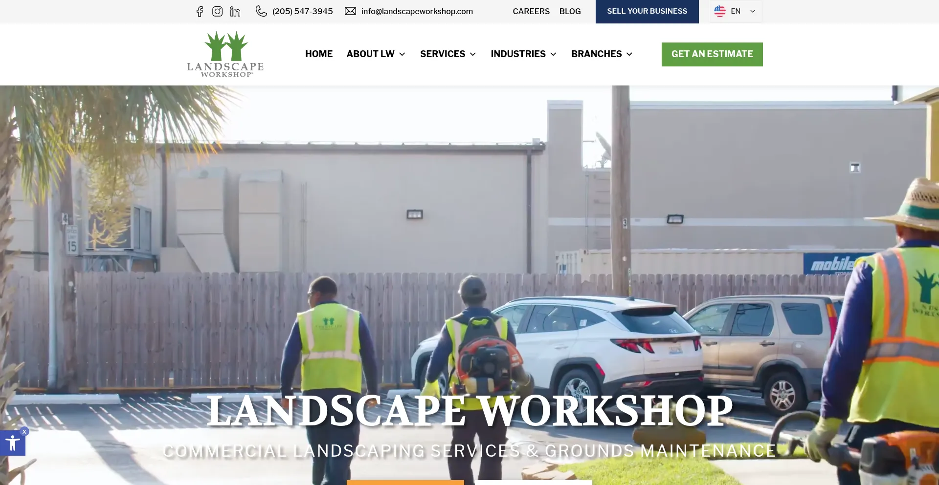 Website screenshot of Landscapeworkshop.com