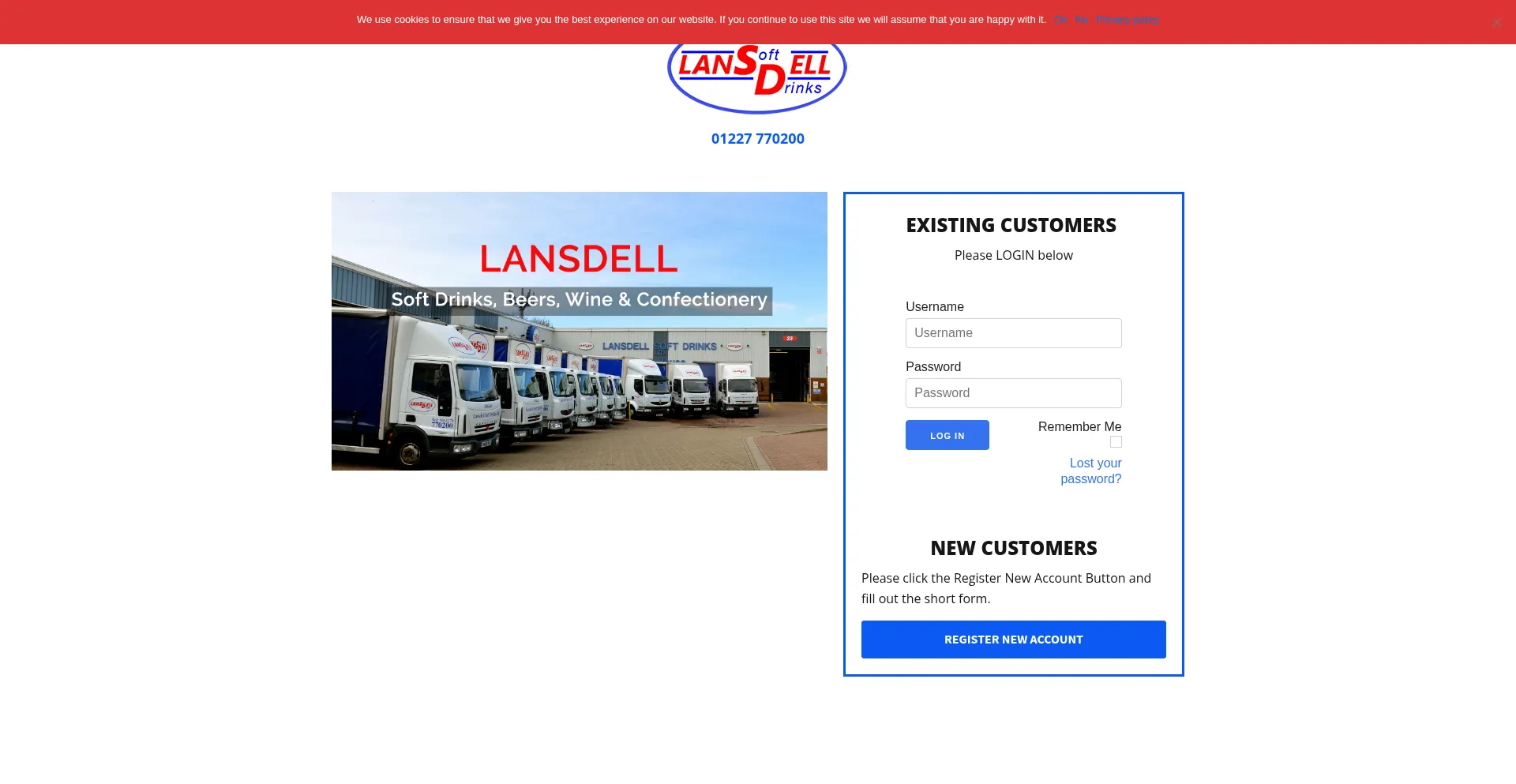 Website screenshot of Lansdells.co.uk