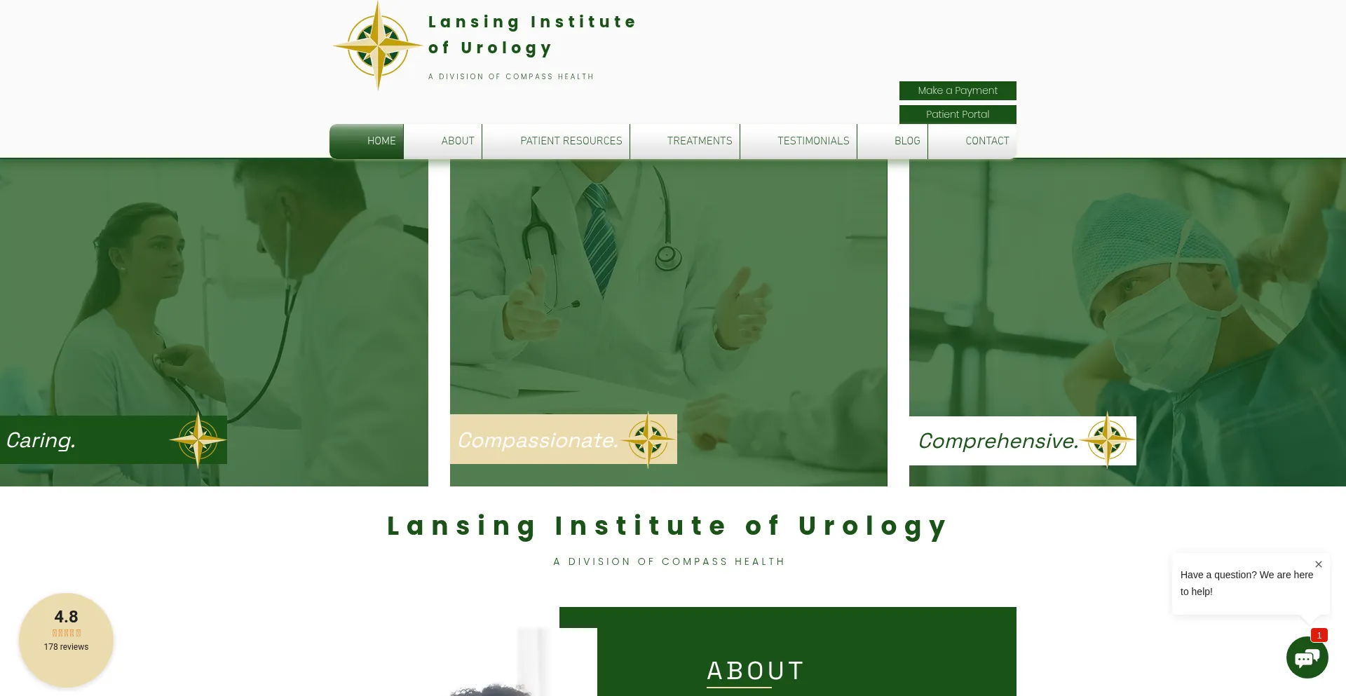 Website screenshot of Lansingurology.com