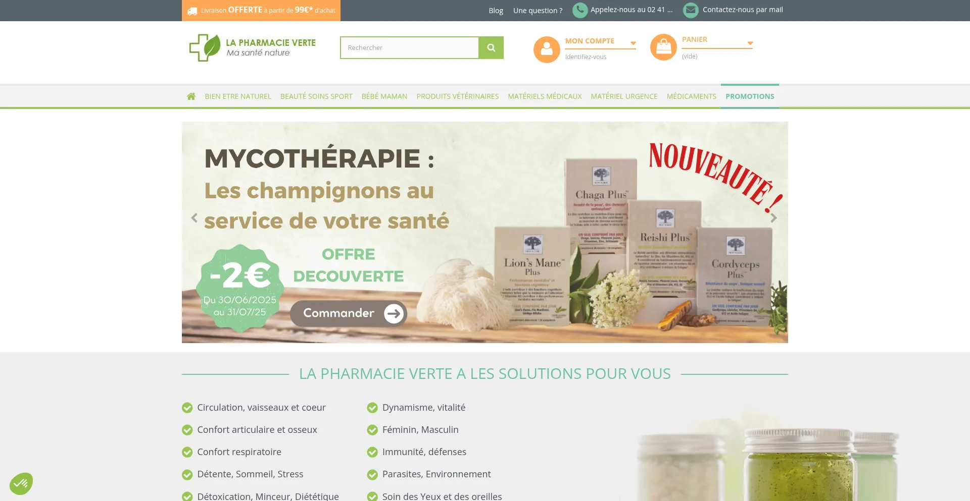 Website screenshot of Lapharmacieverte.com