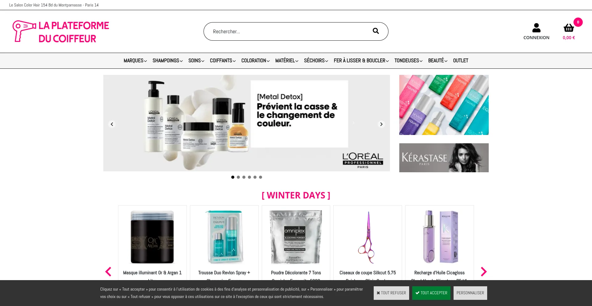 Website screenshot of Laplateformeducoiffeur.com