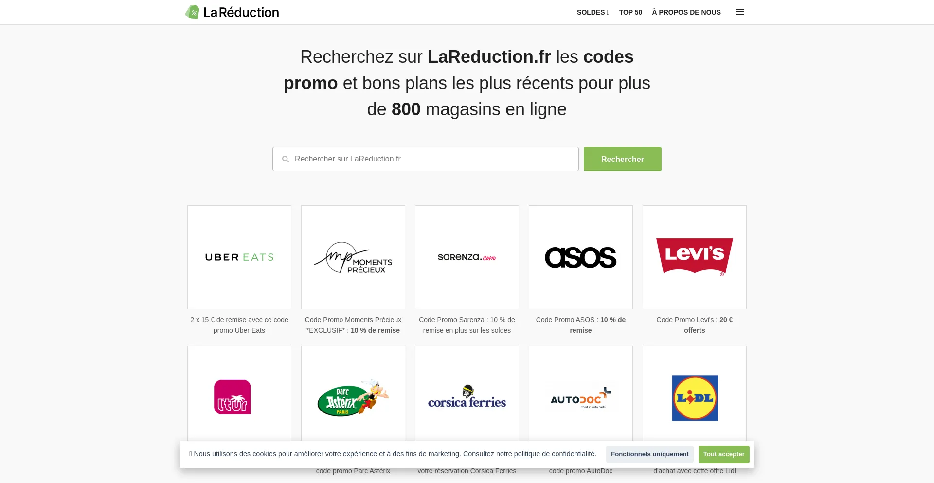 Website screenshot of Lareduction.fr
