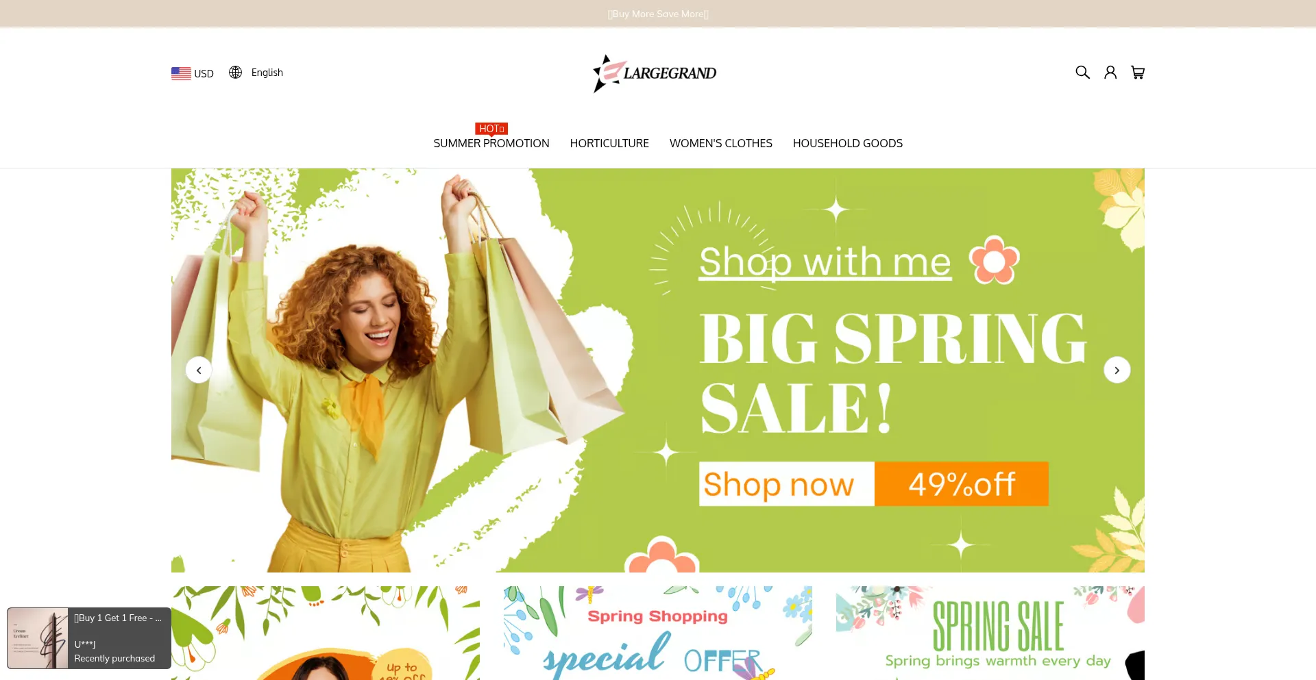 Website screenshot of Largegrand.com
