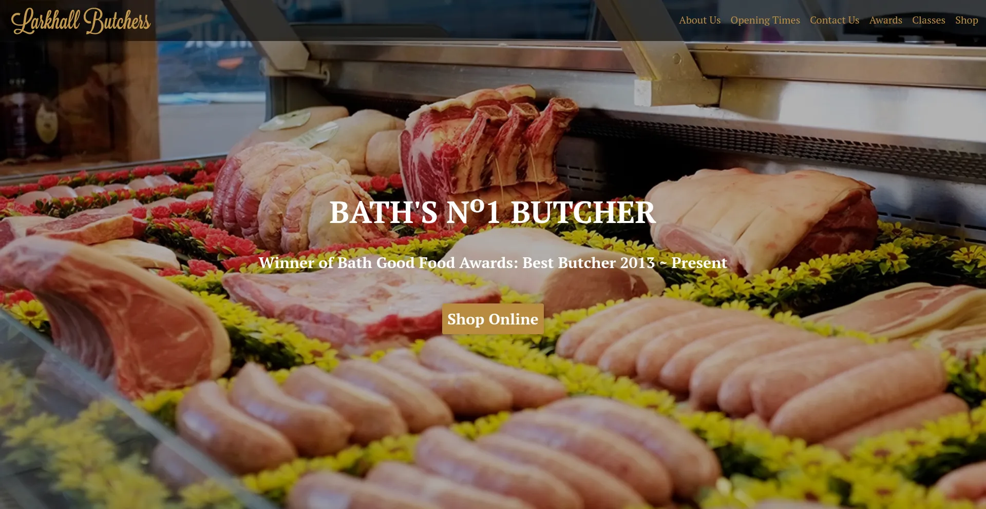Website screenshot of Larkhallbutchers.co.uk