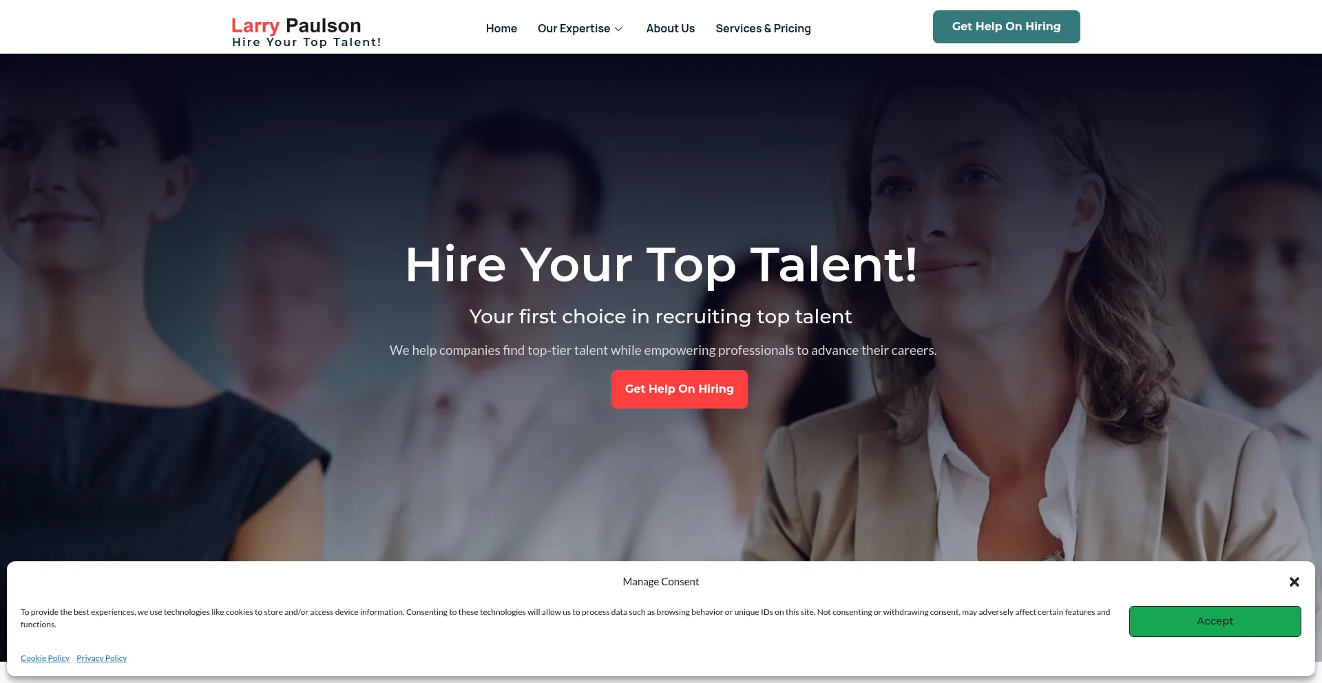Website screenshot of Larrypaulson.com
