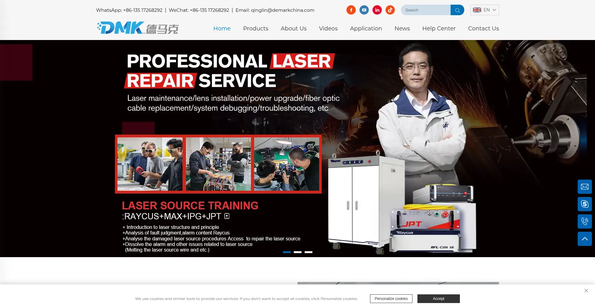 Website screenshot of Laserdmk.com